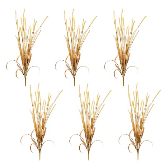 95908DS 27 in. Styrofoam & Polyester Fall Spray, Beige & Orange - Set of 6